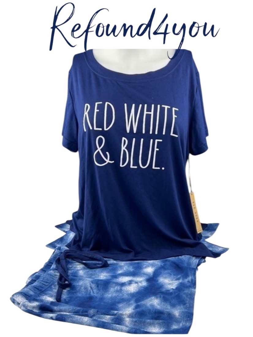 Rae Dunn - ‘Red White & Blue’ Pj Set. Sz: Medium. Nwt Firm! Last One!